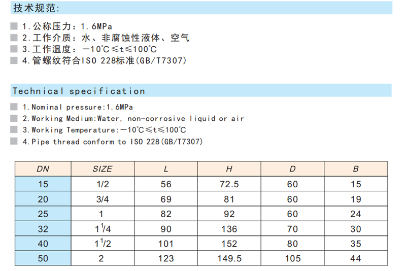 黃銅直流式截止閥 J15X-16T